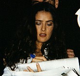 Salma signing autographs